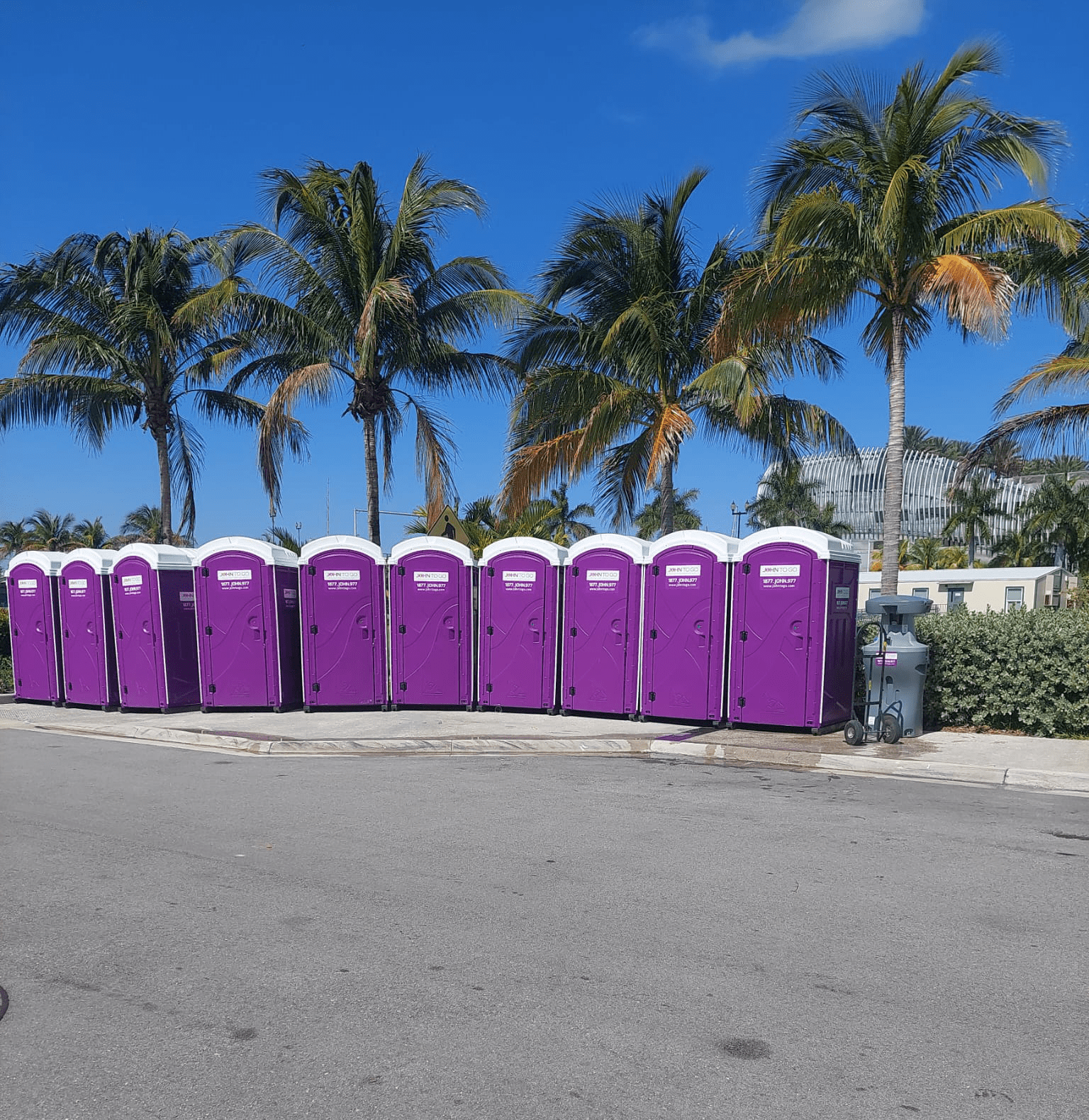 row of porta potties for Florida event