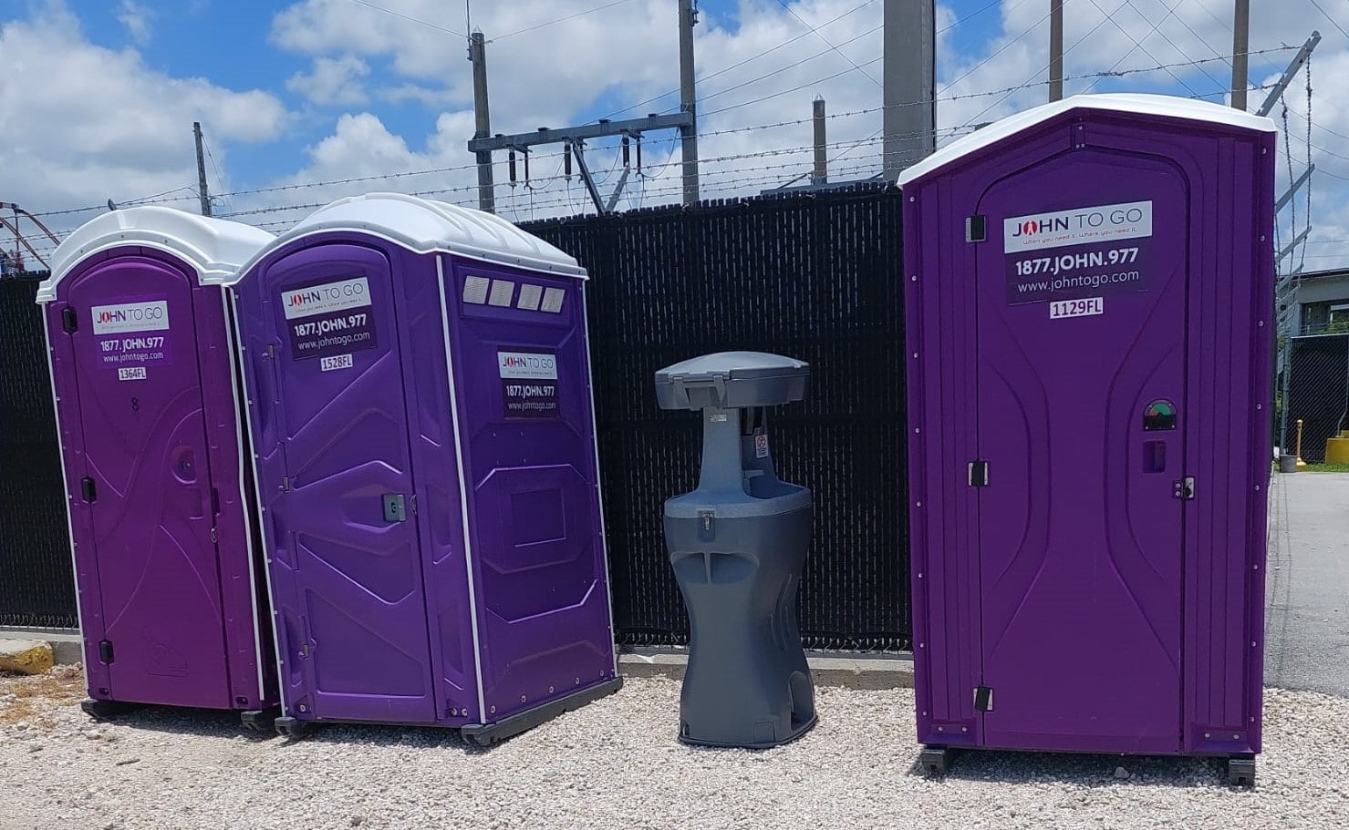 Portable toilet rentals in Water Mill including a handwashing station
