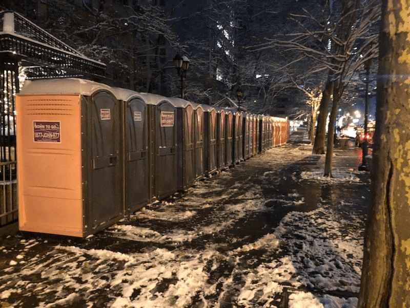 portable toilets for utility maintenance