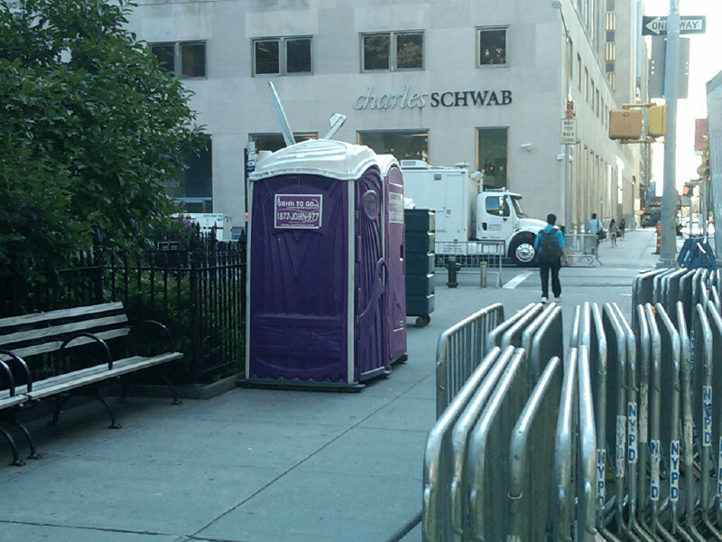 sidewalk construction porta potties